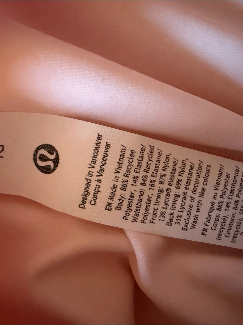lululemon athletica Light Pink skort